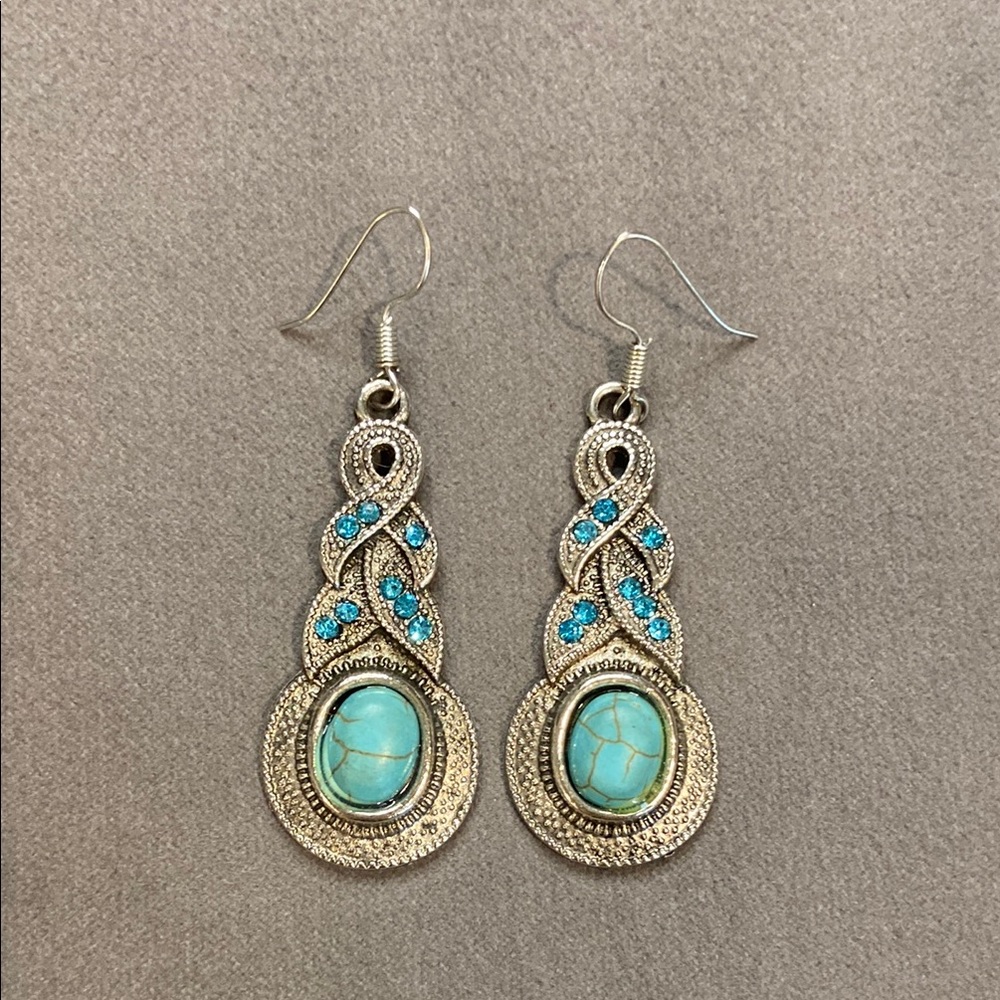 Elegant Silver and Turquoise Earrings